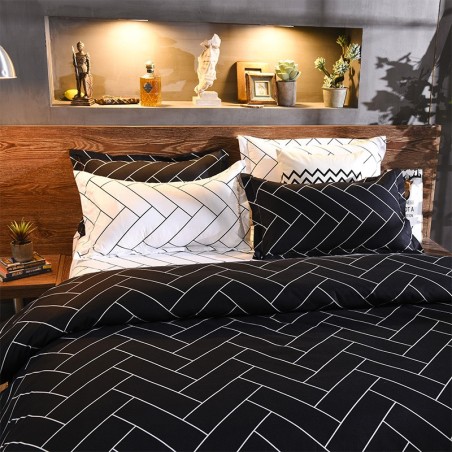 Classic Light Luxury Checkered Black and White Bedding