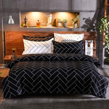 Classic Light Luxury Checkered Black and White Bedding