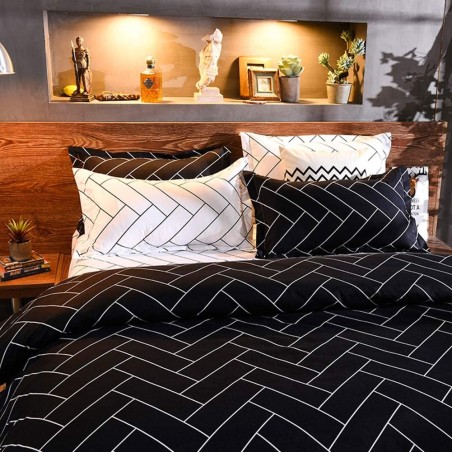 Classic Light Luxury Checkered Black and White Bedding