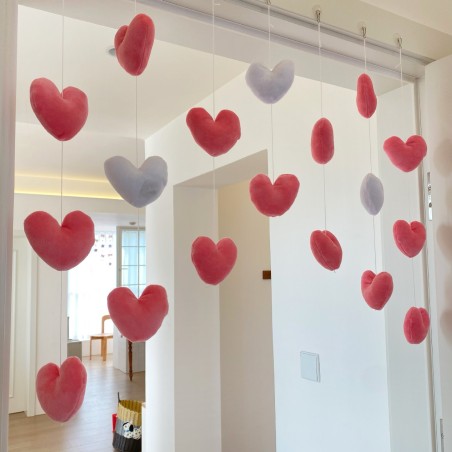 Pink Star & Bow Plush Door Curtain, Hole-Free Cute Girly Room Decoration Hanging Curtain