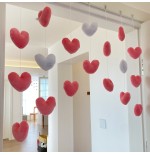 Pink Star & Bow Plush Door Curtain, Hole-Free Cute Girly Room Decoration Hanging Curtain