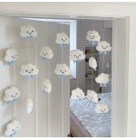 Pink Star & Bow Plush Door Curtain, Hole-Free Cute Girly Room Decoration Hanging Curtain