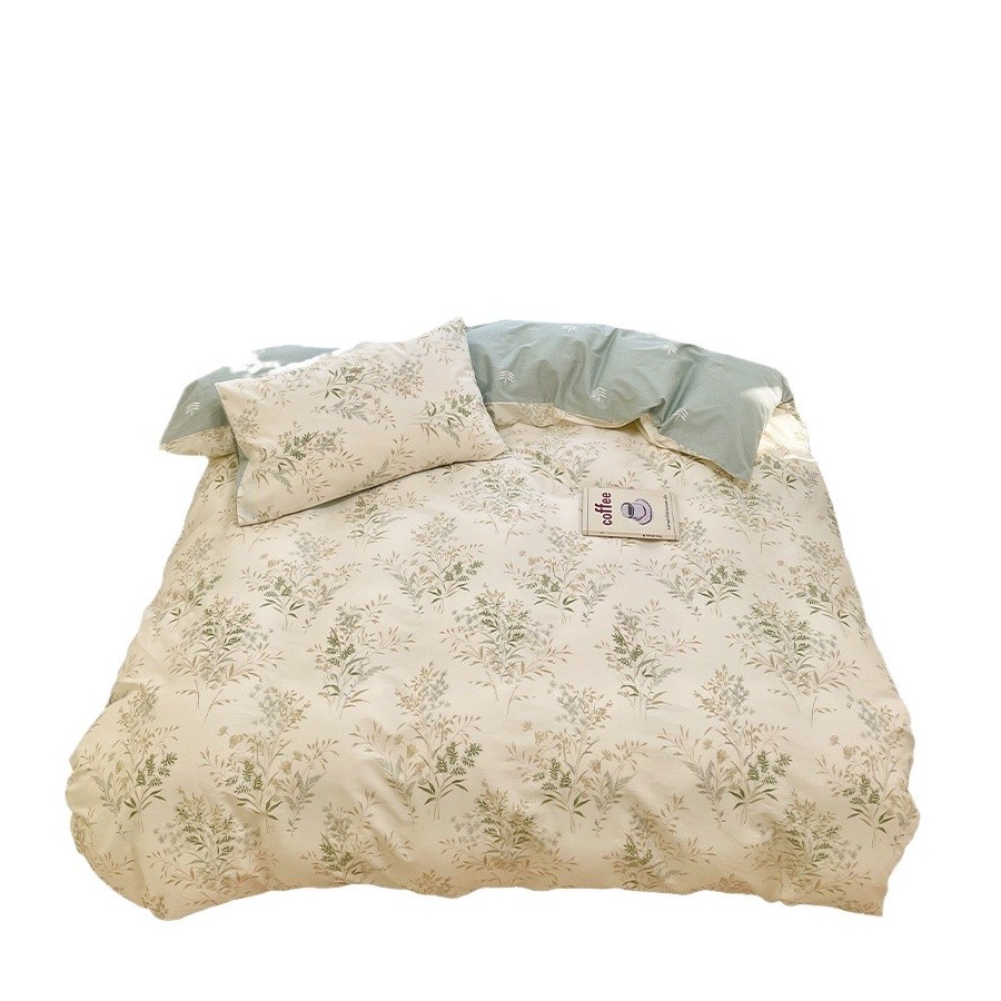 Rustic Botanical Printed 100% Cotton 4-Piece Bedding Set, Ins Style Long-Staple Cotton Duvet Cover 3-Piece Set Rustic Botanical Printed 100% Cotton 4-Piece Bedding Set, Ins Style Long-Staple Cotton Duvet Cover 3-Piece Set