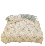 Rustic Botanical Printed 100% Cotton 4-Piece Bedding Set, Ins Style Long-Staple Cotton Duvet Cover 3-Piece Set