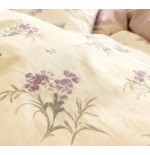 Purple Rustic Floral 100% Cotton 4-Piece Bedding Set, Ins Style Long-Staple Cotton Duvet Cover 3-Piece Set