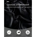 2/3pcs Black Satin Fitted Sheet Set – Silky Soft 11.8" Deep Pocket Bedding (1 Sheet + 1/2 Pillowcases)