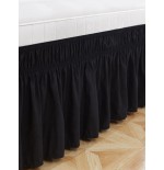 Solid Color Elastic Bed Skirt - Ruffled Anti-Dust Cover for Queen Size Beds