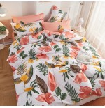 Tropical Floral Bedding Set  Boho Botanical Palm Leaves Duvet Cover Set with Pillowcases,