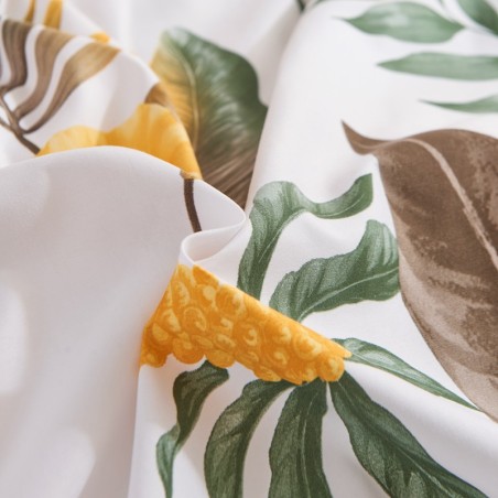 Tropical Floral Bedding Set  Boho Botanical Palm Leaves Duvet Cover Set with Pillowcases,