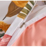 热带花卉床品套装 波西米亚风格植物棕榈叶被套套装含枕套