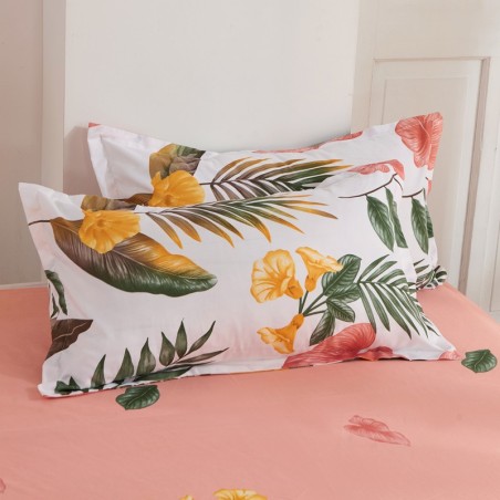 Tropical Floral Bedding Set  Boho Botanical Palm Leaves Duvet Cover Set with Pillowcases,