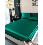 2/3pcs Black Satin Fitted Sheet Set – Silky Soft 11.8" Deep Pocket Bedding (1 Sheet + 1/2 Pillowcases)