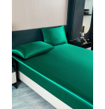 2/3pcs Black Satin Fitted Sheet Set – Silky Soft 11.8" Deep Pocket Bedding (1 Sheet + 1/2 Pillowcases)