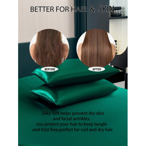 2/3pcs Black Satin Fitted Sheet Set – Silky Soft 11.8" Deep Pocket Bedding (1 Sheet + 1/2 Pillowcases)