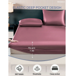 2/3pcs Black Satin Fitted Sheet Set – Silky Soft 11.8" Deep Pocket Bedding (1 Sheet + 1/2 Pillowcases)