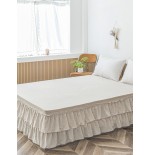 White Ruffled Bed Skirt - Bohemian Farmhouse Microfiber Bedding