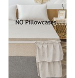 White Ruffled Bed Skirt - Bohemian Farmhouse Microfiber Bedding