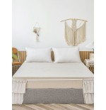 White Ruffled Bed Skirt - Bohemian Farmhouse Microfiber Bedding