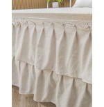 White Ruffled Bed Skirt - Bohemian Farmhouse Microfiber Bedding