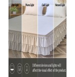 White Ruffled Bed Skirt - Bohemian Farmhouse Microfiber Bedding