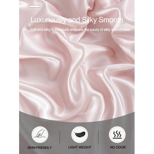 2/3pcs Black Satin Fitted Sheet Set – Silky Soft 11.8" Deep Pocket Bedding (1 Sheet + 1/2 Pillowcases)