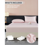 2/3pcs Black Satin Fitted Sheet Set – Silky Soft 11.8" Deep Pocket Bedding (1 Sheet + 1/2 Pillowcases)