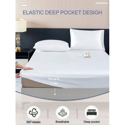 2/3pcs Black Satin Fitted Sheet Set – Silky Soft 11.8" Deep Pocket Bedding (1 Sheet + 1/2 Pillowcases)