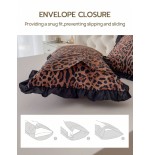 Leopard Print Pillowcase - 100% Polyester Lace, Soft & Comfortable