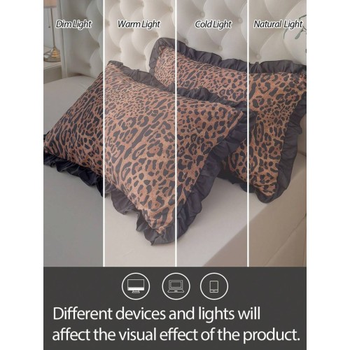 Leopard Print Pillowcase - 100% Polyester Lace, Soft & Comfortable