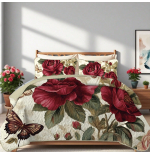 Butterfly Flower Quilt Set - 2/3pc Summer Bedding with Pillowcases
