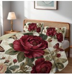Butterfly Flower Quilt Set - 2/3pc Summer Bedding with Pillowcases