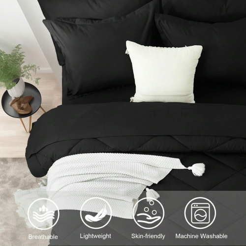 Queen 7-Pc Bed in a Bag Comforter Set - Geometric Pattern Bedding