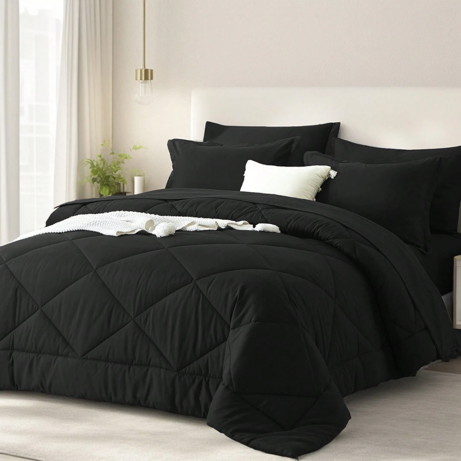Queen 7-Pc Bed in a Bag Comforter Set - Geometric Pattern Bedding