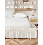 White Ruffled Bed Skirt - Bohemian Farmhouse Bedroom Decor