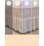 White Ruffled Bed Skirt - Bohemian Farmhouse Bedroom Decor