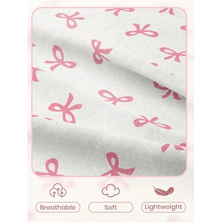 Pink Bowknot Fitted Sheet - Anti-Pilling Mattress Protector