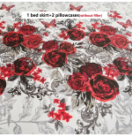 3-Piece Floral Bed Skirt Set with Pillowcases - All Seasons