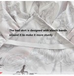 3-Piece Floral Bed Skirt Set with Pillowcases - All Seasons