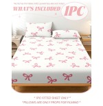 Pink Bowknot Fitted Sheet - Anti-Pilling Mattress Protector