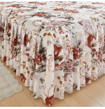 3-Piece Floral Bed Skirt Set with Pillowcases - All Seasons