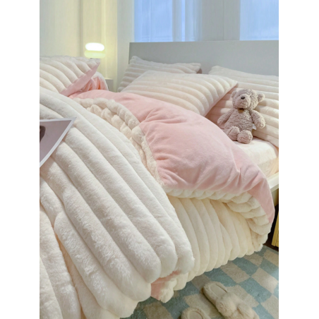 3-Piece Flannel Duvet Cover Set with 2 Pillowcases | Soft Bedding