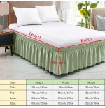 Solid Color Stretchy Wrap Bed Skirt with Ruffle Lace