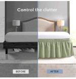 Solid Color Stretchy Wrap Bed Skirt with Ruffle Lace