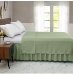 Solid Color Stretchy Wrap Bed Skirt with Ruffle Lace