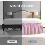Solid Color Stretchy Wrap Bed Skirt with Ruffle Lace