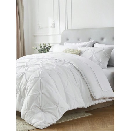 Queen Pinched Pleat Comforter Set - 7-Piece All-Season Bedding