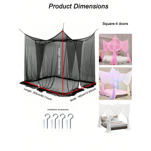 Single Door Dome Mosquito Net Canopy with Lace Bed Cover