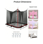 Single Door Dome Mosquito Net Canopy with Lace Bed Cover