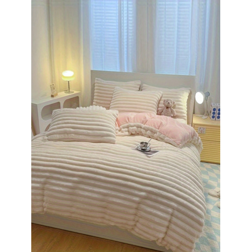 3-Piece Flannel Duvet Cover Set with 2 Pillowcases | Soft Bedding