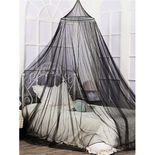 Single Door Dome Mosquito Net Canopy with Lace Bed Cover